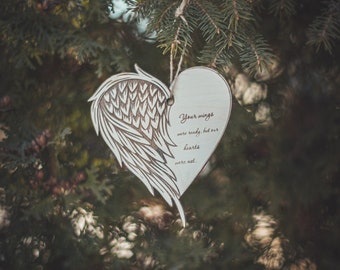 Memorial Ornament | 2021 Customized Ornament | Memory of Loved one | Personalized Christmas Tree Decoration | Angel Wing