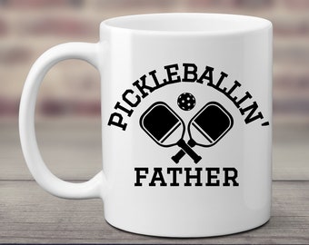 Pickleballer Father Coffee Mug. Pickleballing Lover. I love Playing Pickleball. New Father. Gift New Daddy. Caffeine Lover. Coffe Addict.