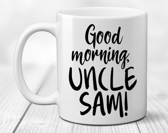Good Morning Uncle. New Custom Funcle Gift. Coffee Lover Mug. Pregnancy Announcement. We're Pregnant. I'm Expecting.  Favorite Fun Uncle