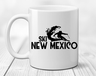 Ski New Mexico Coffee Mug. Sierra Blanca Teacup. NM Skiing Trip. Skier Present. Snowboarding Gift. Southwest Sports Cup. 575 Snow Life.