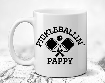Pickleballer Pappy Coffee Mug. Pickleballing Lover. I love Playing Pickleball. New Grandpa. Gift for Grandfather.