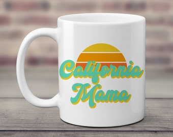 California Mama Coffee Mug. Tea Cup. Gift for New Mom. Mother's Day. First Time Mother. Personalizable Coffee Lover. Retro Vintage Design.