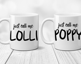 Just Call Me Lolli and Poppy Coffee Mug. Coffee Lover. Pregnancy Announcement.  We're Pregnant. Expecting.  You're Going to Be Grandparents