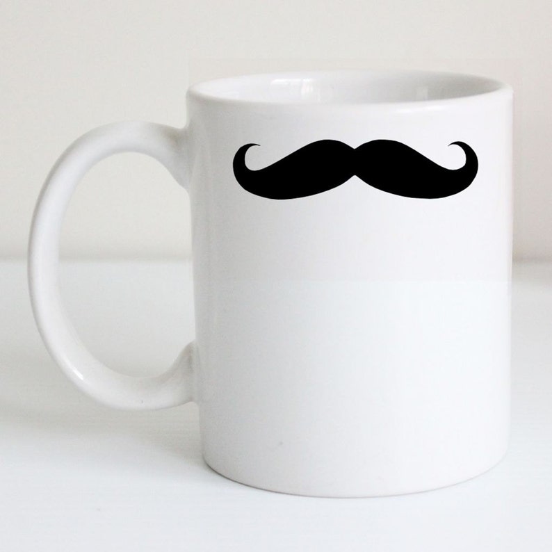Mustache Coffee Mug Moustache Tea Cup, Funny Gift for Coffee Lovers