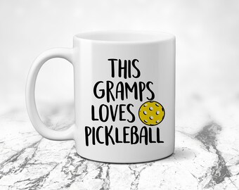 This Gramps Loves Pickleball. Pickleballer. Gramps Pops Papa. Pop Pop. Coffee Lover. Father's Day Gift. Birthday or Holiday Present.