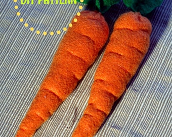 DIY PDF Pattern - Realistic Waldorf Inspired, Felt Carrot Play Food plush toy for Kids