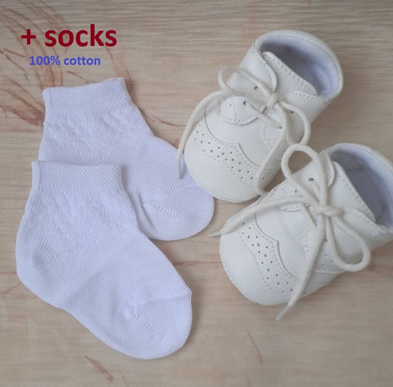 Baby Boy Baptism Shoes White Shoes Boy Christening Shoes Etsy
