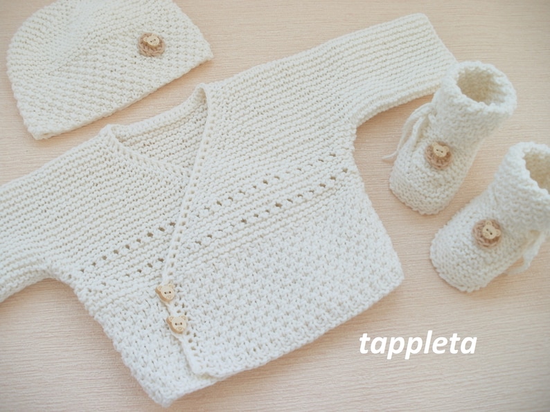 baby bear sweater baby clothes knit ivory baby boy outfit sweater set newborn knitted sweater summer coming home outfit hat booties