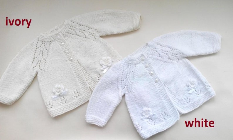 baby girl white christening cardigan