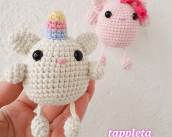 Unicorn and Pony Amigurumi, Unicorn keychain charm, Pony keychain, single crochet stuffed Unicorn, Backpack buddy Stuffed animals pocket toy