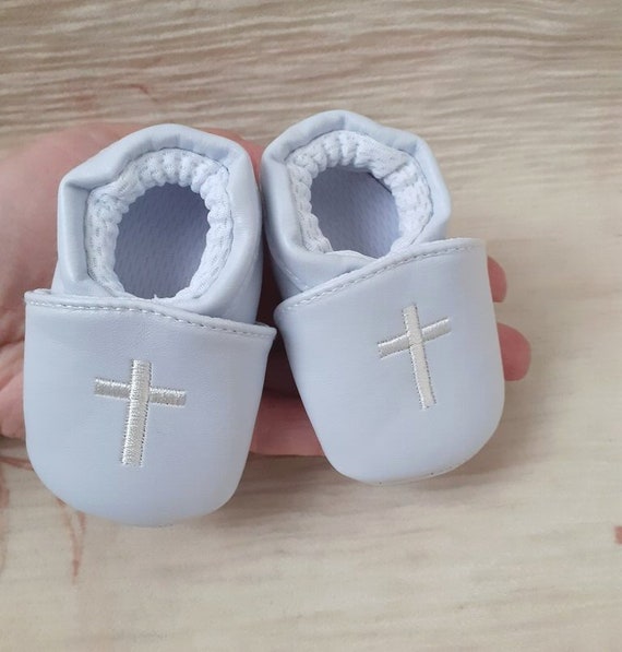 baby boy christening booties
