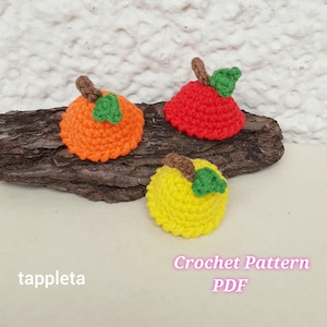 fruit hats mini crochet pattern, mini pumpkin hat, small hat for amigurimi doll, crochet hats for dolls, tiny halloween crochet pattern pdf