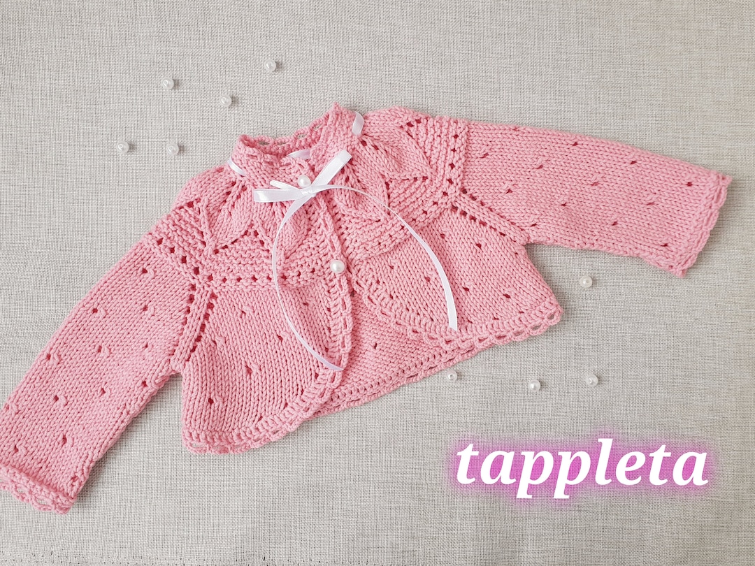 Bolero Baby, Baby Girl Short Sweater, Flower Girl Shrug, Knitted Cardigan, White Bolero, Ivory