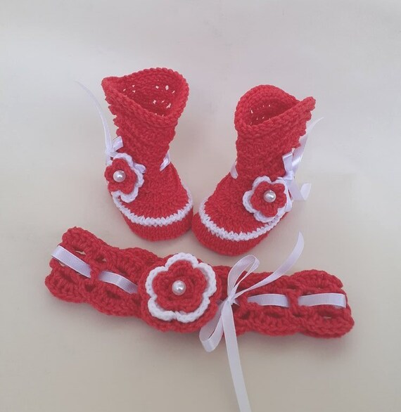 newborn red socks
