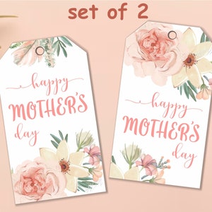 Mother's tags print  for mom printable Set of 2 Gift tag printable Happy Mother's day tea card print 2"x3.5"