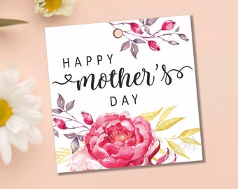 Mother's tags print Gift tag printable Happy Mother's day card print 2.5"x2.5" Mom printable Cookie tag