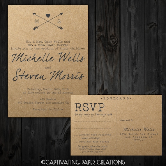 Typewriter Wedding Invitation Set Etsy