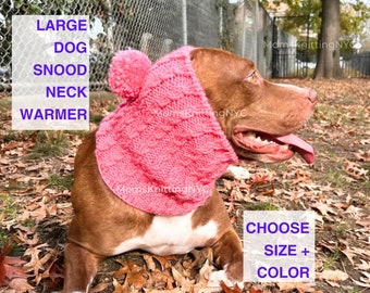 Large Dog Cowl Hat HAND KNIT Snood Basset Hound Beagle Spaniel, Dog Snood Ear Neck Warmer Iggy Valentines day dog Lover Gift Mom Dad Custom