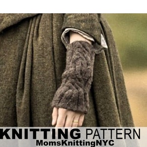 Claire Outlander Fingerless Arm Warmers KNIT PATTERN Mitten Gloves, DIY Gifts Sassenach Gloves Mitts, Instant Download Pdf pattern 0038