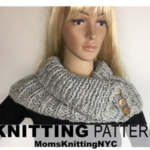 Chunky KNIT Scarf PATTERN, EASY Chunky Scarf Pattern, Chunky Knit Cowl Pattern, Instant Download Pdf