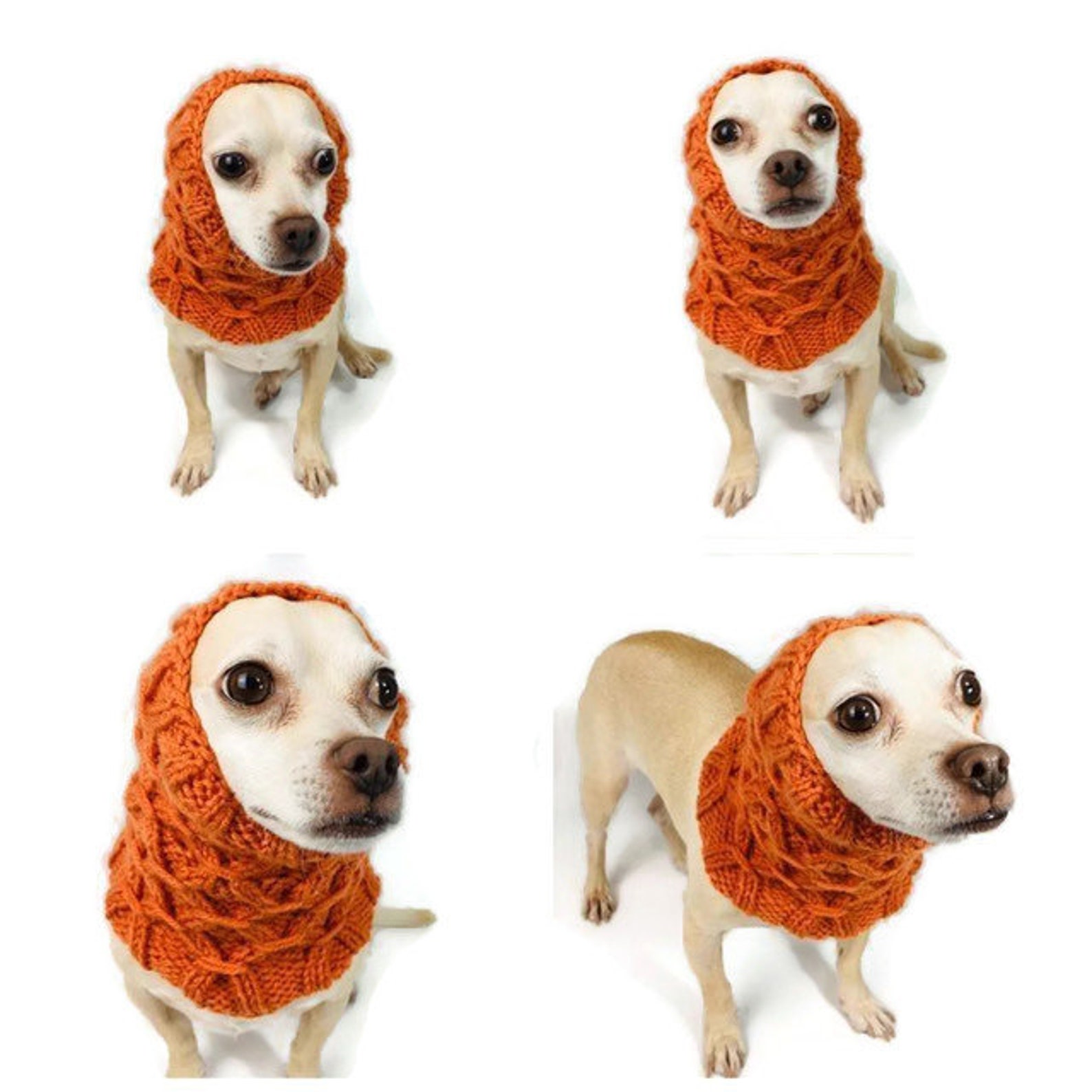 Dog Neck Warmer Snood Scarf Chihuahua Hood Ear Warmer Small Etsy