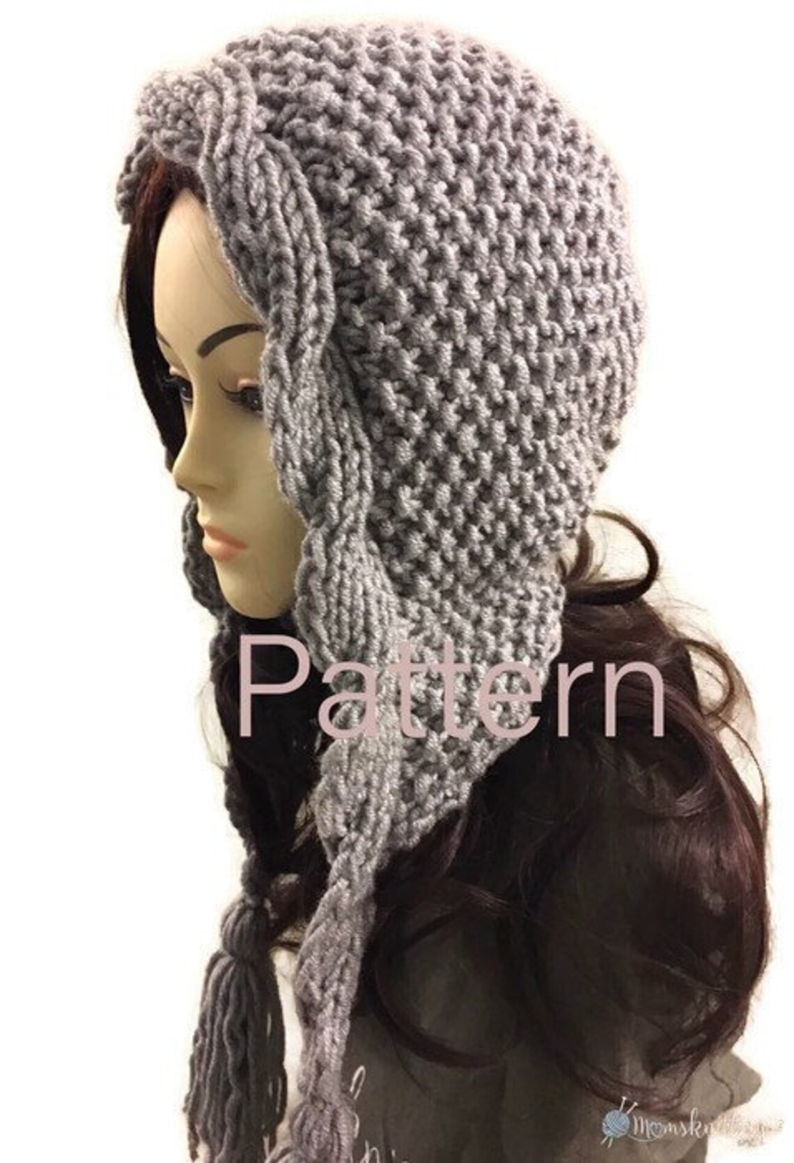Cable Knit Tassels Beanie Hat PATTERN | Split Brim, Chunky, Slouchy ...