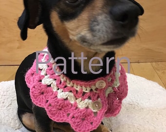 Crochet Pet Scarf Collar PATTERN, Cat Dog Holiday Clothing (PDF Pattern)