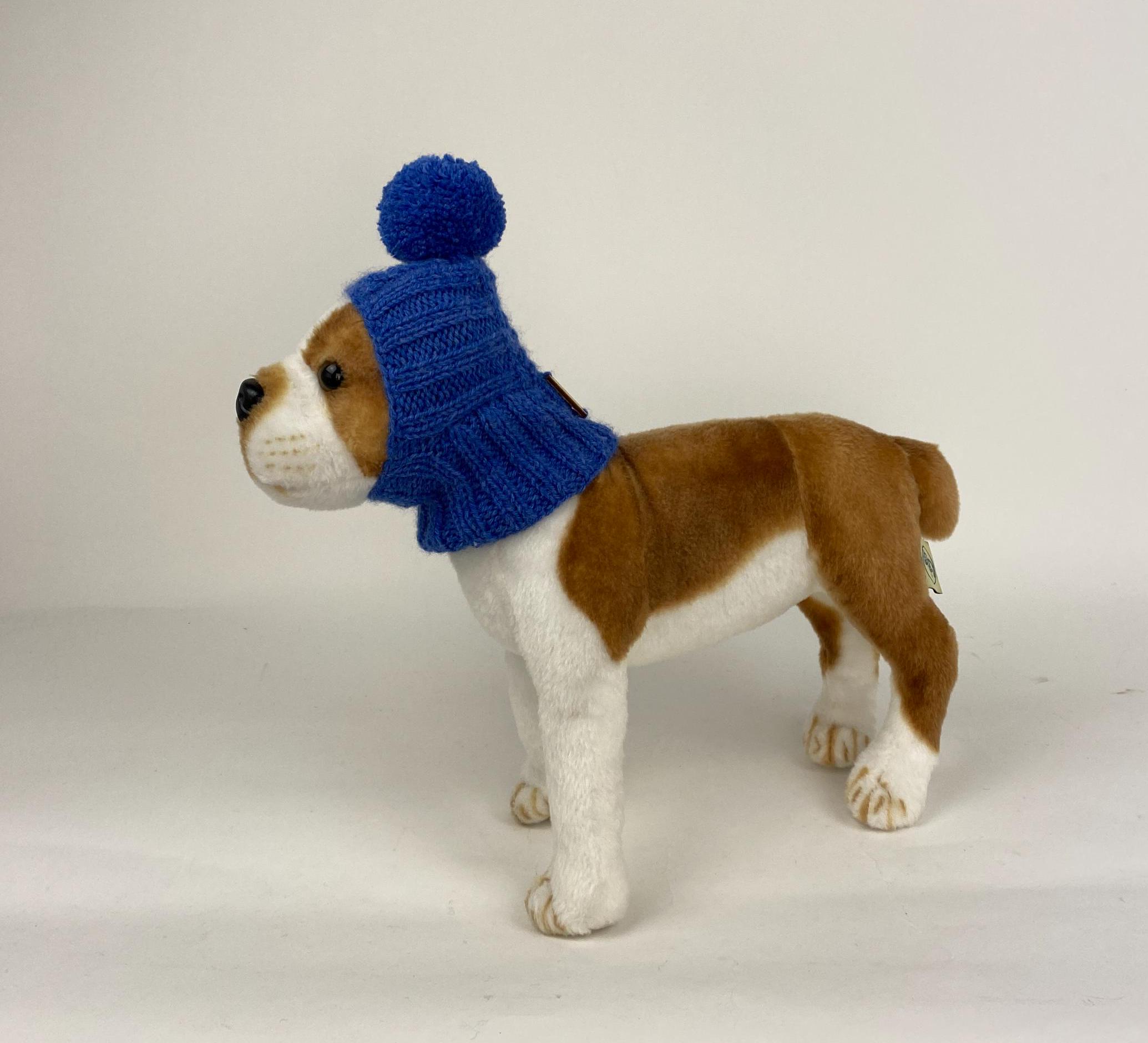 SMALL DOG Hat Beanie Pom Pom Snood Hood, Balaclava Dog Hat