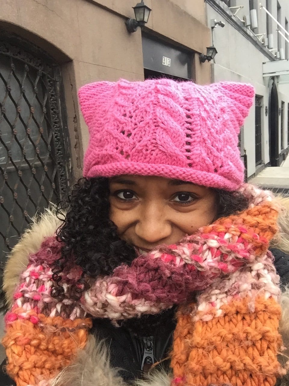 Hand Knit Pink Cat Ears Beanie, Y2K Rolled Brim Hat - Etsy