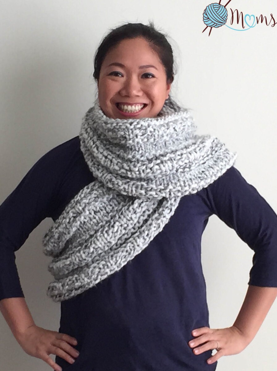 Easy Chunky KNIT Cowl PATTERN Chunky Knit Scarf Pattern Etsy