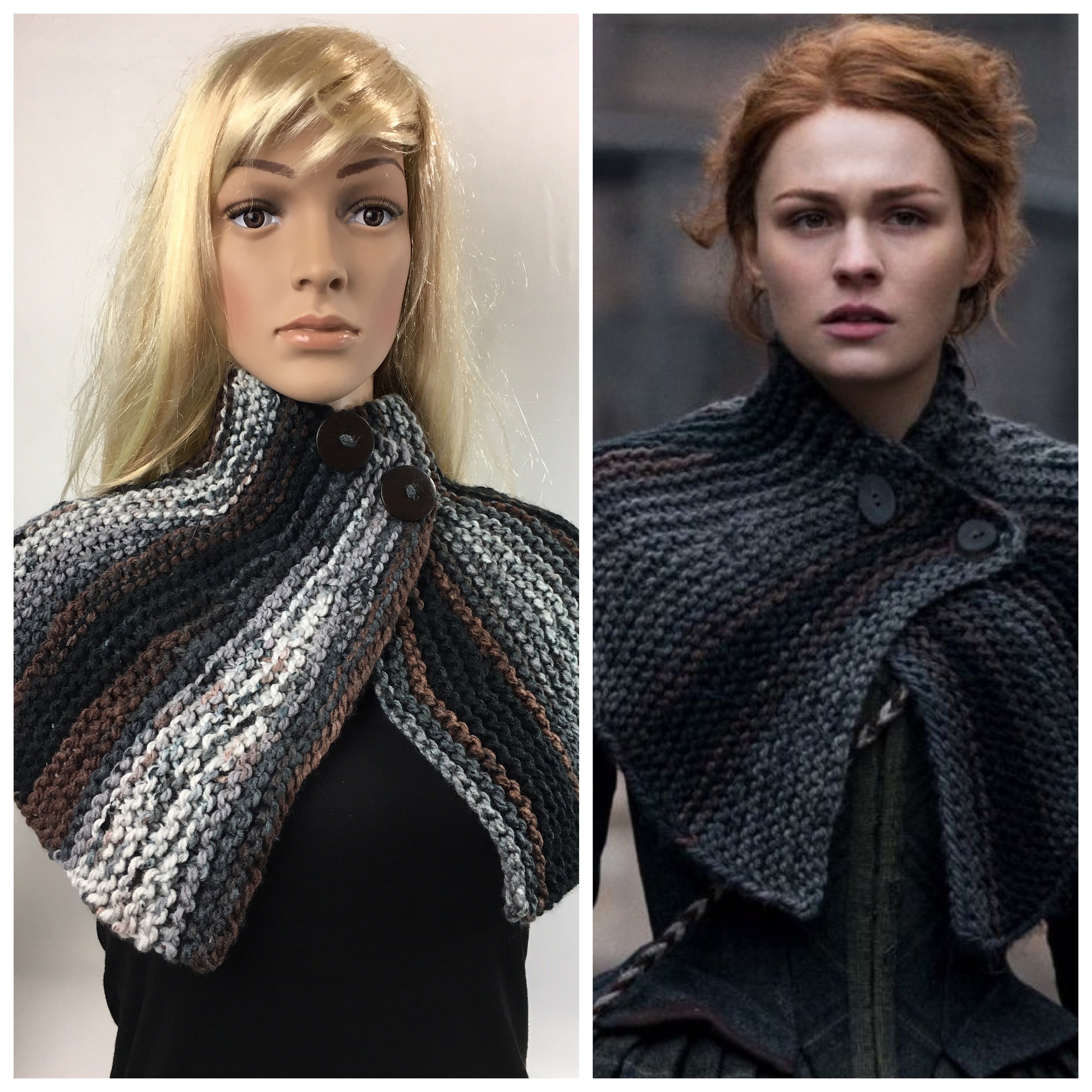 Outlander Shawl Chunky Knit Cowl Hand Knit Shawl Brianna Etsy