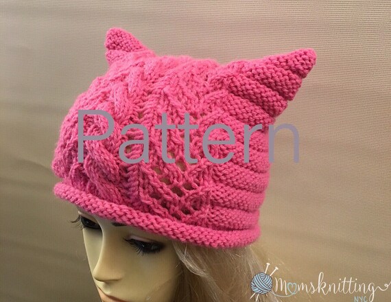 Cat Ear Hat KNIT PATTERN Pussy Hat 
