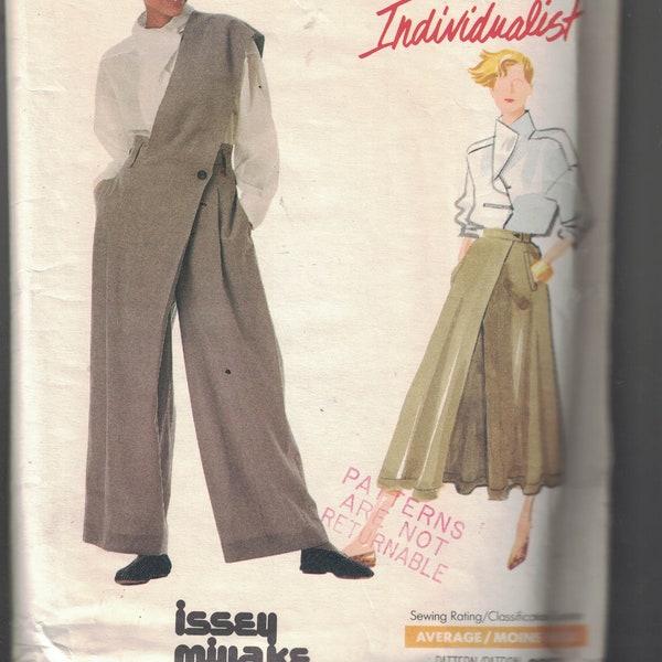 Vogue 2332 - Issey Miyake Design - Vintage Pattern Womens Blouse, Wide-Legged Pants and Skirt  Size 10 UNCUT - RARE