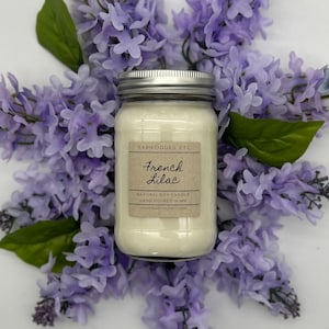 French Lilac Soy Candle | Mason Jar Soy Candle | 16oz | Scented Candle | Soy Candle