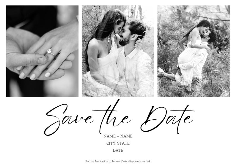 CLASSY Modern Minimal Photo Save the Date Editable Template, Printable Save The Date, Canva Save Our Date, Save The Date Template image 2