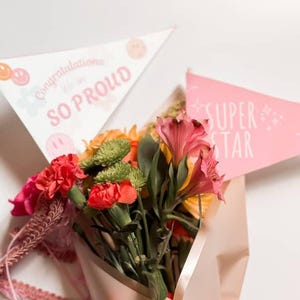 Dance Recital Bouquet Pennant | Printable Dance Banner | Ballet Bouquet Flag | Dance Mom Gift | Custom Dance Pennant for Recitals