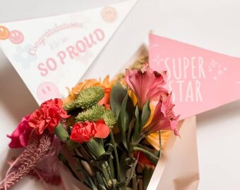 Dance Recital Bouquet Pennant | Printable Dance Banner | Ballet Bouquet Flag | Dance Mom Gift | Custom Dance Pennant for Recitals