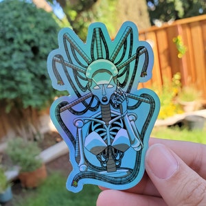 Robot Touch Holographic Sticker