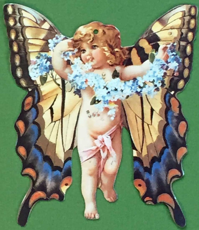Cherub Butterfly Victorian Christmas Ornament