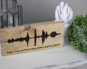 Personalized Sound Wave Art - Wood burned Soundwave - Father’s Day Gift - 5th Anniversary Sign