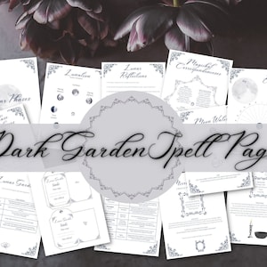 Moon Garden, Lunar Magick, Night Blooming Flowers, Moon Calendar & Practices, Return to Sender, Scrying, Mirror Spell, Digital Spell Pages