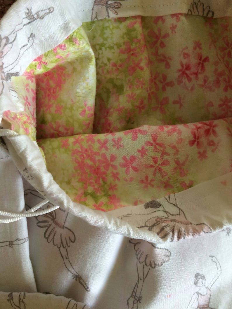 bag pouch ballerina gift for girl kids tote, satchel drawstring bag ballet Gift for daughter