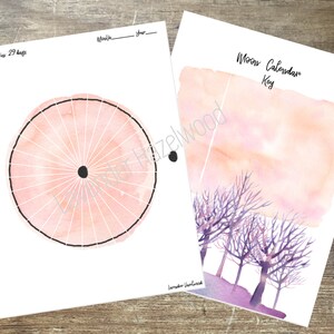 Moon Calendar (Blank Pages/Digital Download), Bujo, BOS, Planner, Habit Tracker