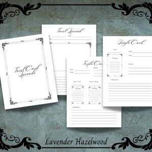 Tarot Card Spread Journal Page, Printable, Digital Download, PDF, PNG, Book of Shadows