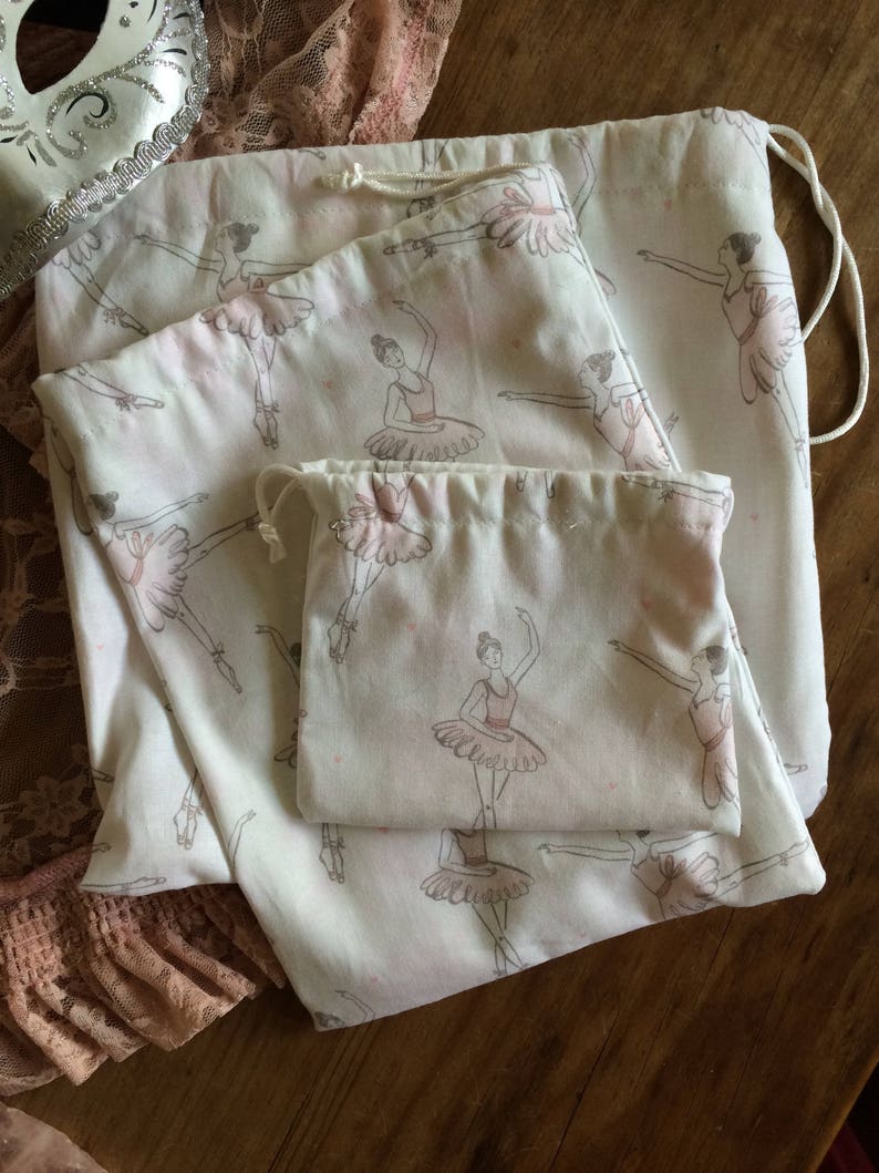 bag pouch ballerina gift for girl kids tote, satchel drawstring bag ballet Gift for daughter