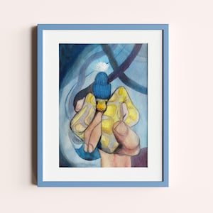 Ball Python in a Hat Watercolor Print, Snake Art (8x10)