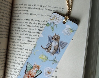 Fairy Cat Bookmark – Whimsical Watercolor Cat Art