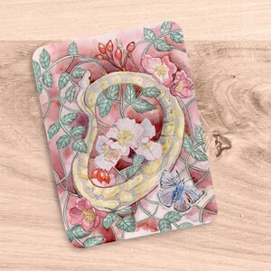 Python in Bloom Vinyl Sticker - Gift for Snake Lovers