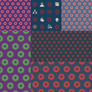 Cotton Woven Poplin Fishman Donut Fabric