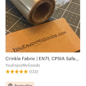 Authentic USA Certified EN71 and CPSIA Crinkle Fabric |  Noise Making Material | Crinkle Paper -Next Day Shipping